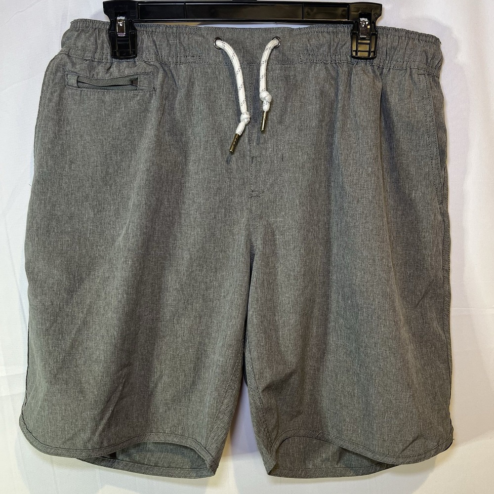 Land & Sea High Performance Shorts Men Large Contrasting Gray Flat Front Relaxed